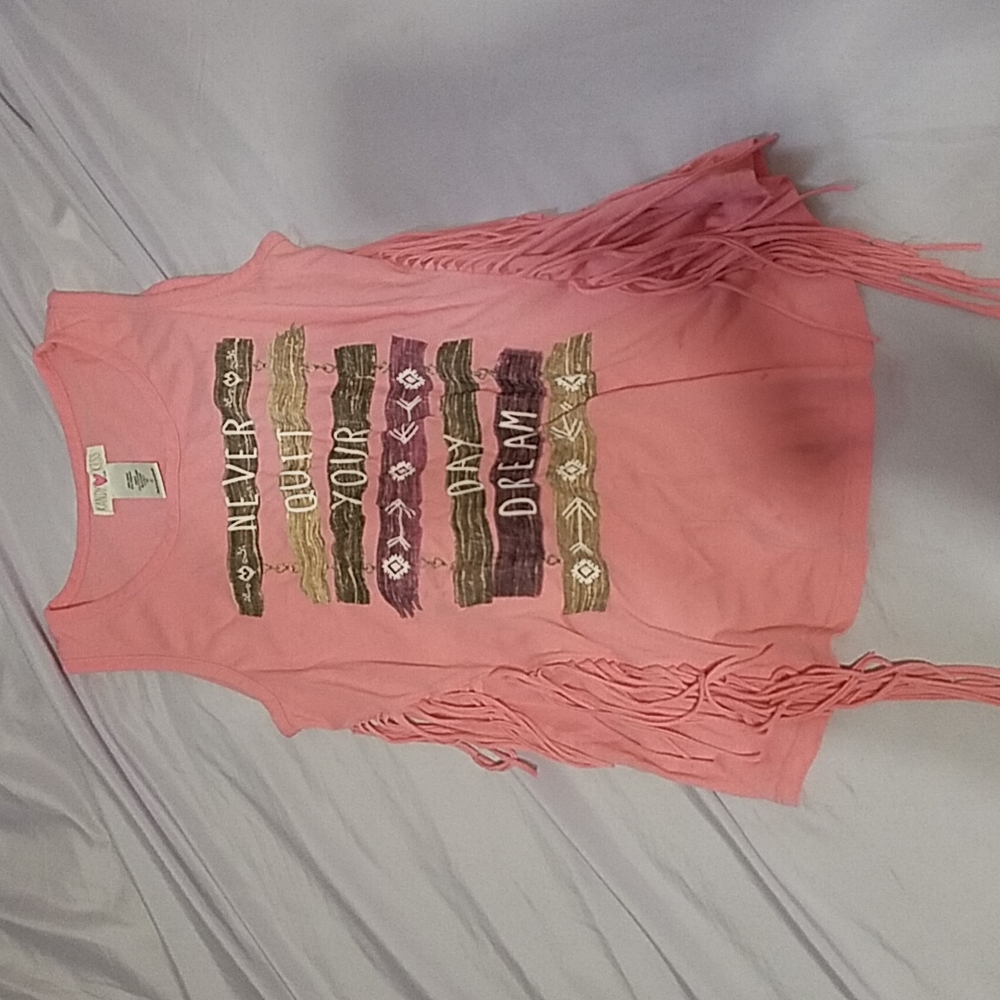 A pink tank top